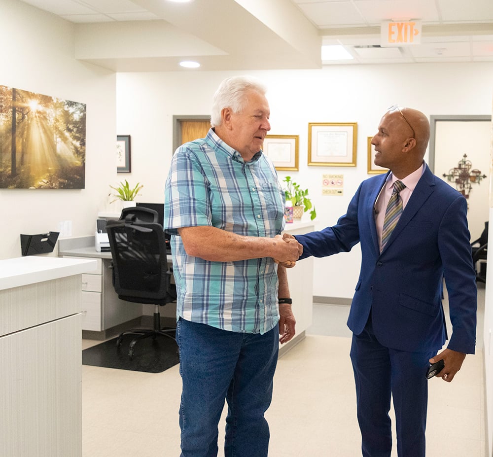 Doctor shaking patient's hand