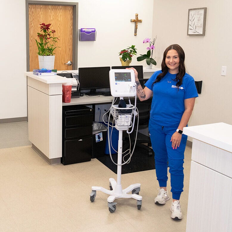 Nurse holding medical instrument Nurse holding medical instrument
