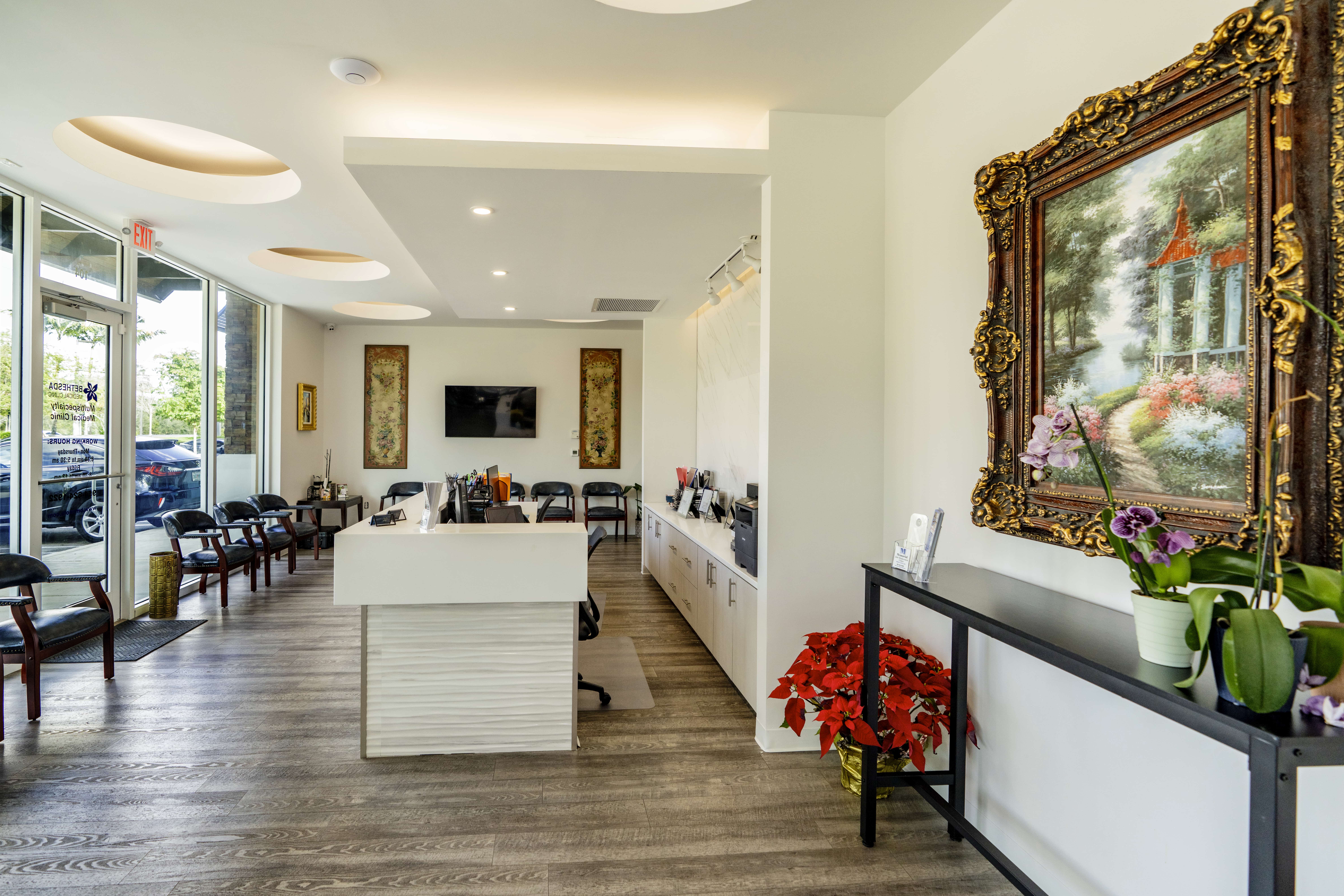 Side view of entrance