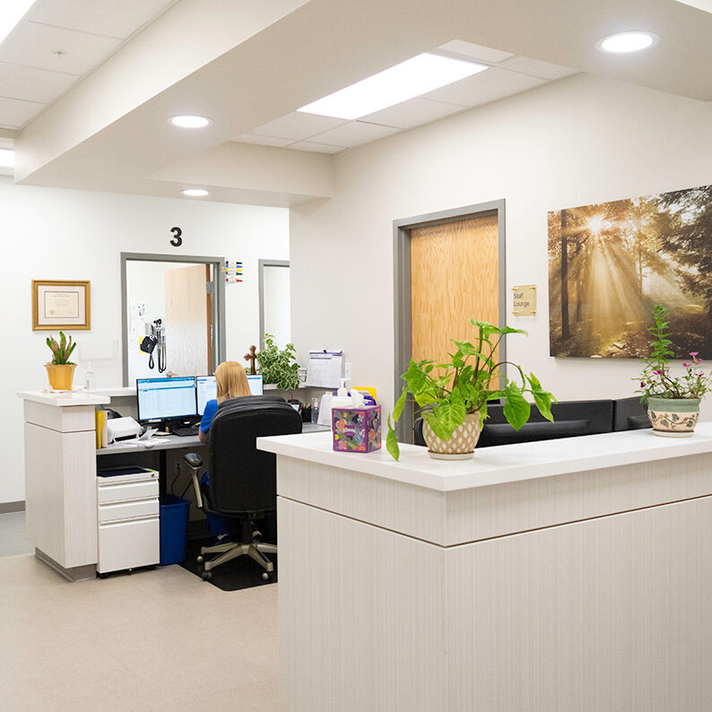 Office area in the infusion center